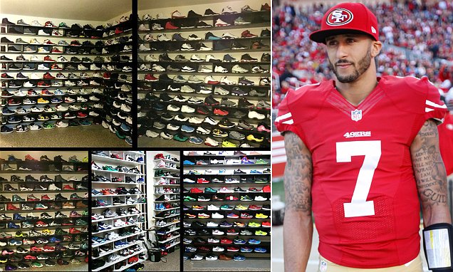 Colin Kaepernick Bintang NFL Koleksi Lebih 500 Sepatu  Kets