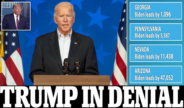 Joe Biden Ungguli Donald Trump di Pennsylvania dan Georgia 