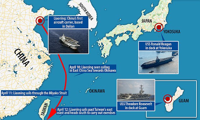 Militer China `Intai Taiwan` setelah Kapal Induk USS Roosevelt Terpaksa Berlabuh karena Corona
