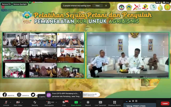 Sumsel Hadir, Mentan Apresiasi Peserta Pelatihan Sejuta Petani & Penyuluh 2022