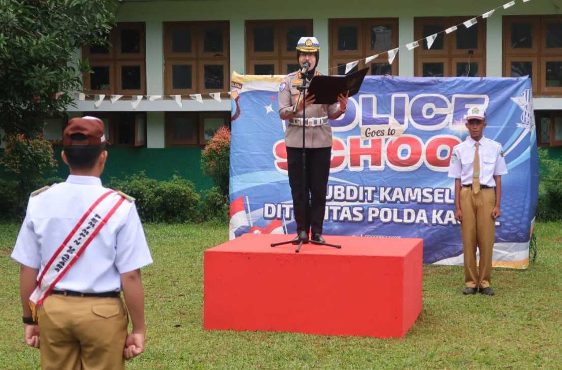 Sosialisasi Tertib Lantas, SMK-PP Kementan Sambut Polisi Goes to School Polda Kalsel