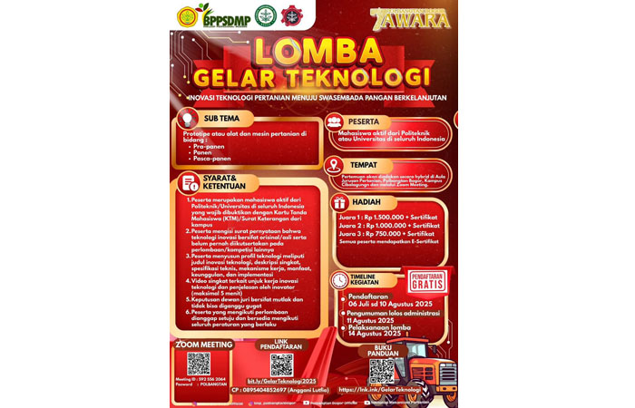 Polbangtan Kementan gelar Lomba Teknologi Modifikasi Alsintan bagi Generasi Muda Pertanian Indonesia