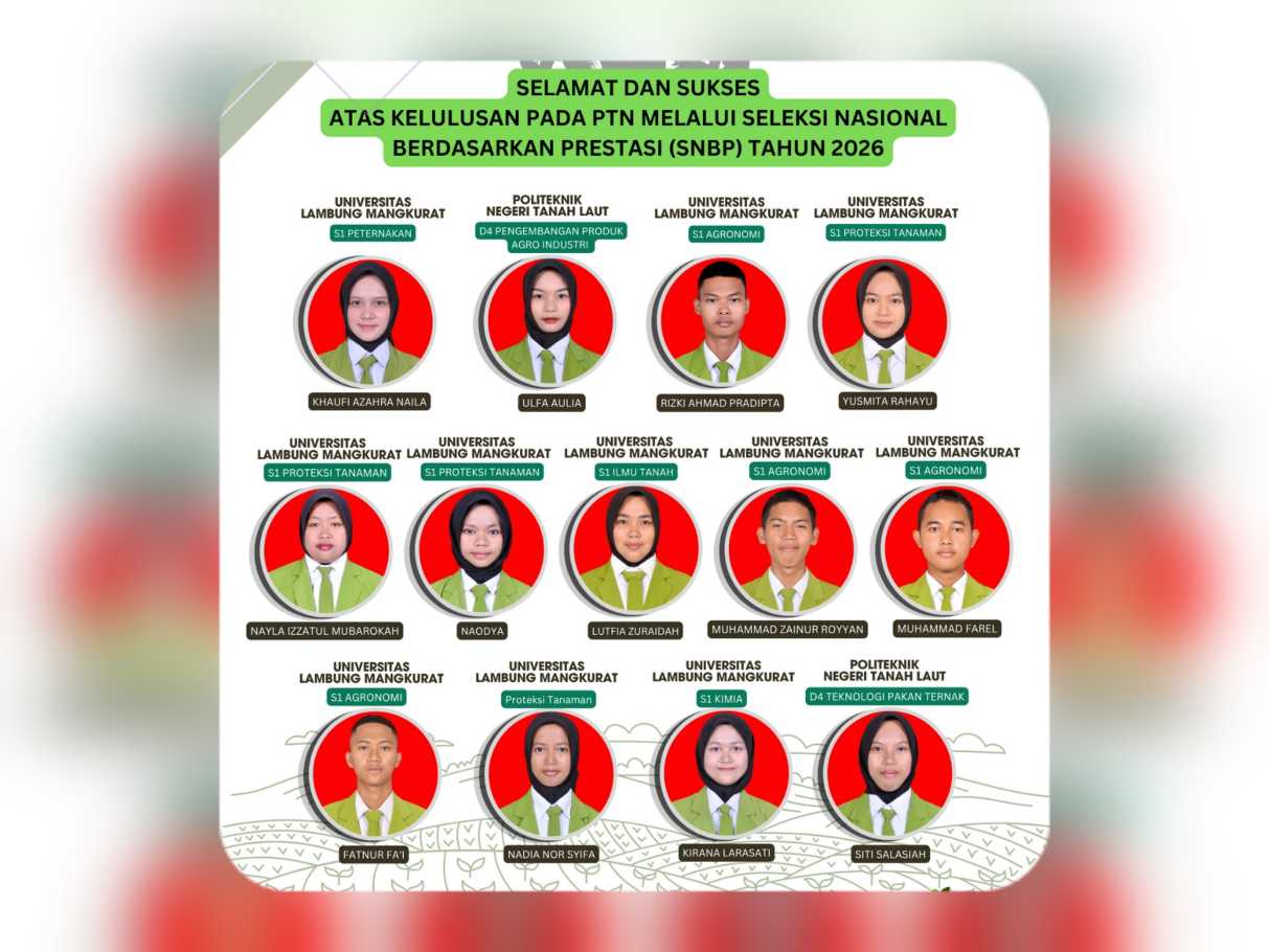 Jalur Prestasi SNBP 2026, 13 Siswa SMK-PP Kementan Tembus PTN Favorit