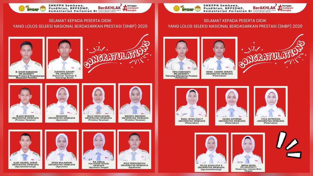 Prestasi Gemilang! 17 Siswa SMK PPN Kementan Tembus PTN Jalur SNBP 2026
